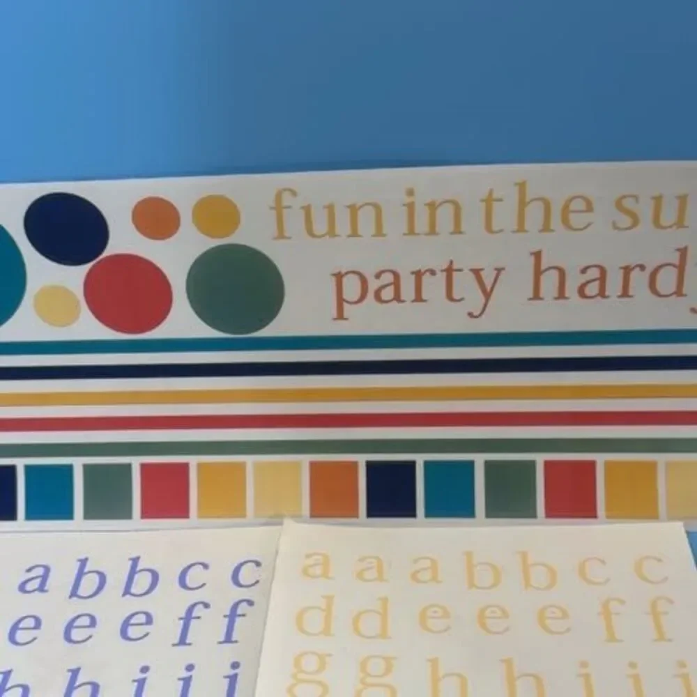 Vintage Alphabet Number Stickers Decorative Strip